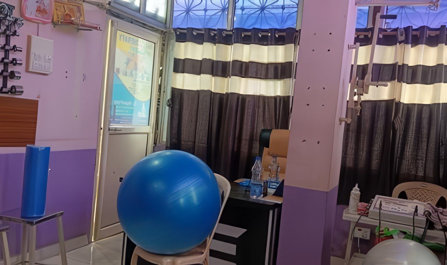 Exercise equipment in the physiotherapy unit