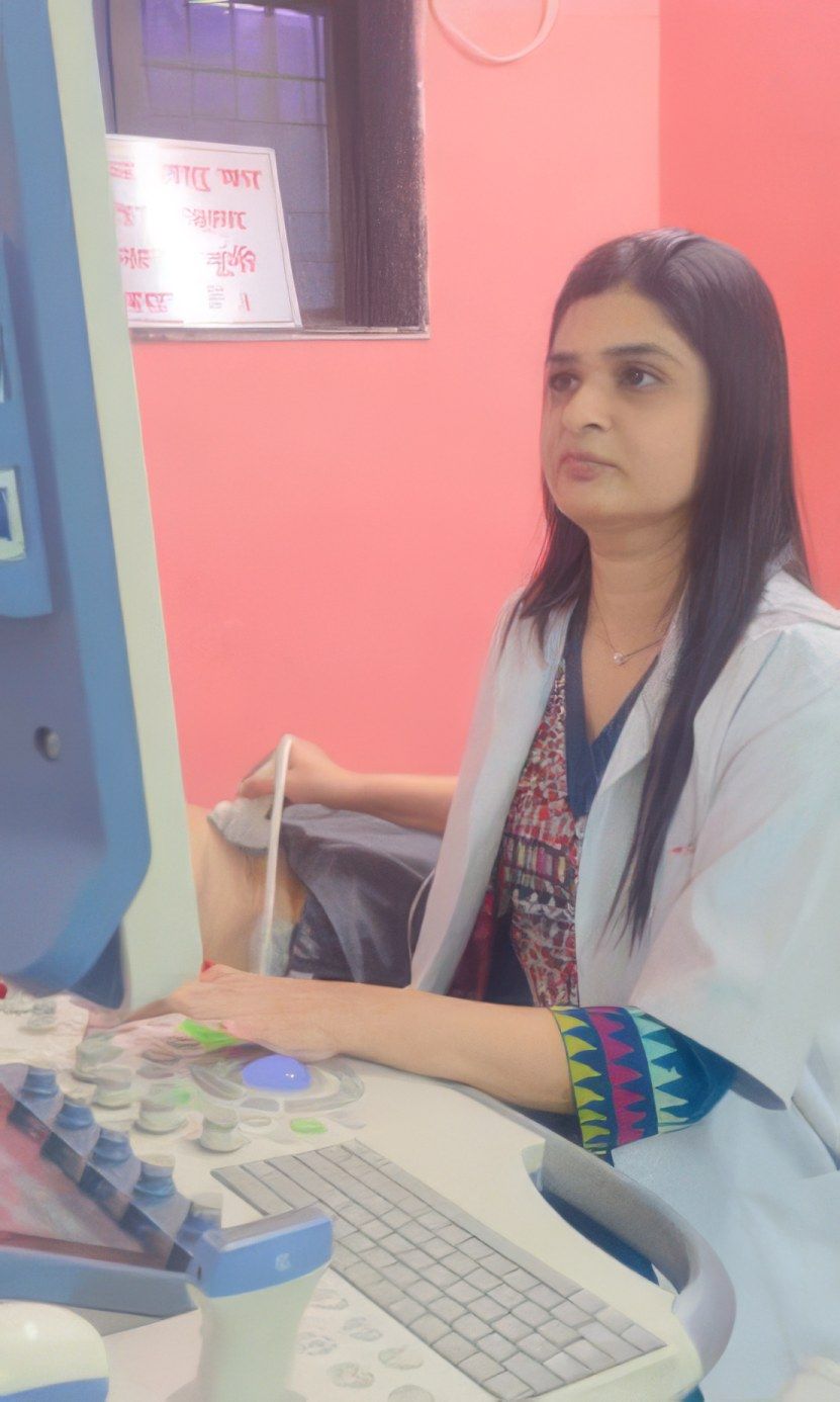 Dr. Khyati performs an ultrasound scan